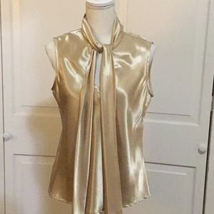 Evan Picone Silky Top With Tie Attachment.